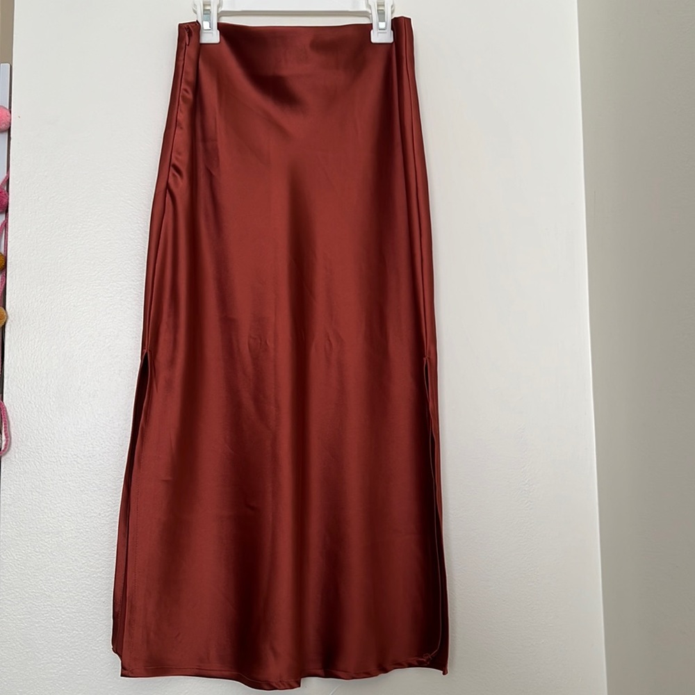 Satin Midi Skirt